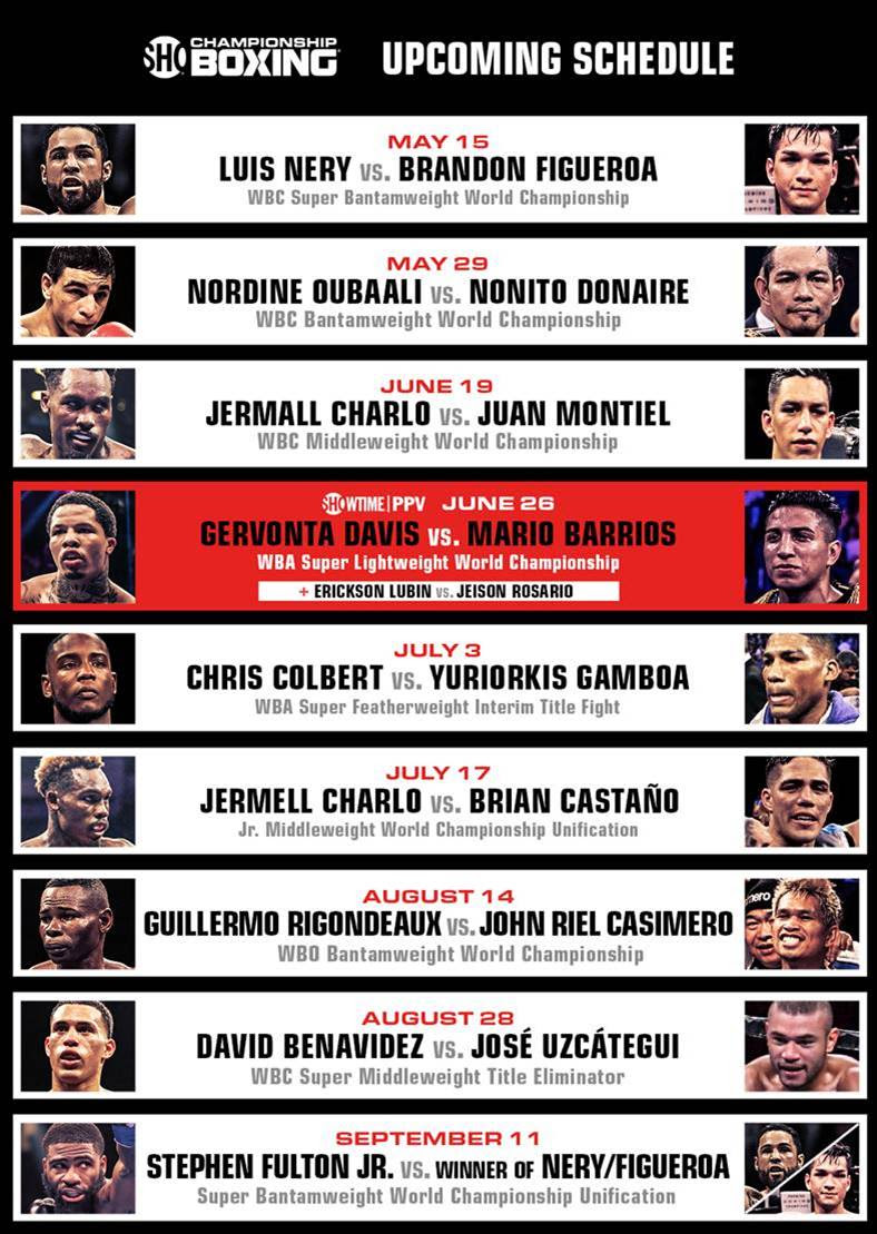 Showtime Boxing Schedule!